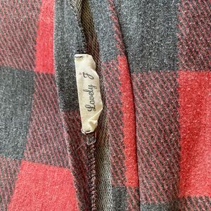 Long Sleeve Plaid Top in Red and Gray by Joseph A